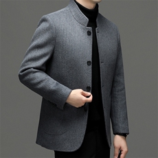 简约双面尼外套中青年男士冬季新款时尚休闲XL-AL--W2308-P220，男装毛呢大衣，钱塘6003（原4033）
