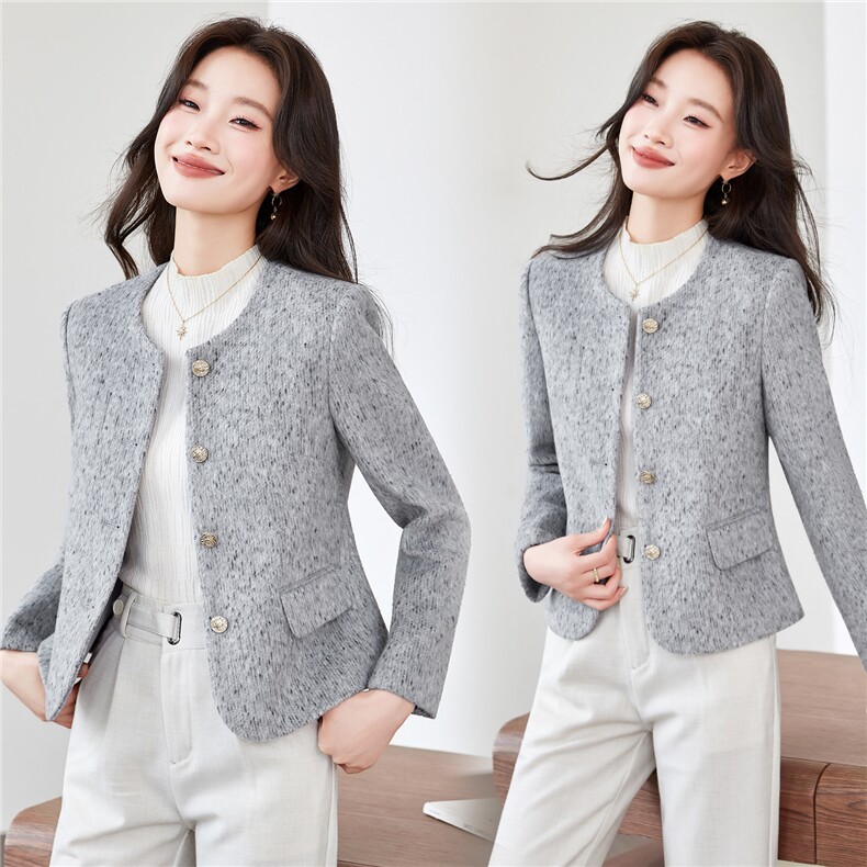 《档口现货》2026秋上新气质加厚西装短款修身小外套女,女装短外套,时尚风爆
