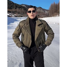 军阀夹克轻奢工装硬派短款夹克羽绒服立领加厚外套yrf208-TP215，男装羽绒服，电商A089-1
