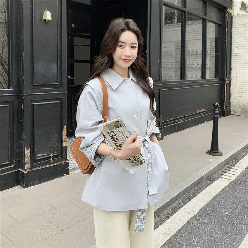 现货！现货！2026春秋新款韩系减龄超火风衣外套女,女装风衣,2C306