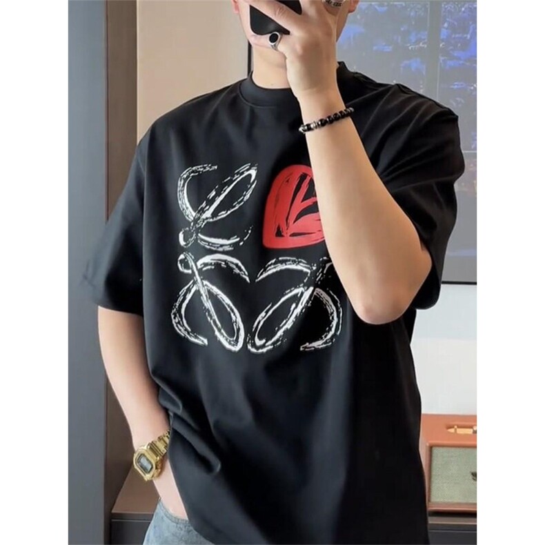 时尚潮牌字母印花男士夏季新款百搭舒适透气圆领T恤YGH3373P45,男装T恤,电商A089-1