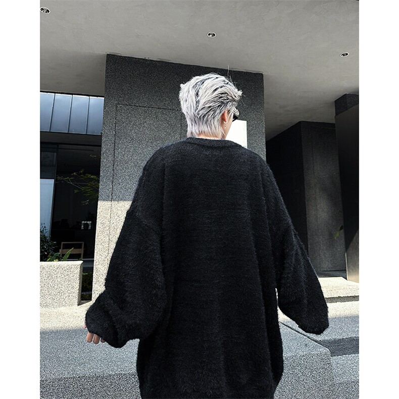 潮牌美式高街2024宽松针织衫秋冬慵懒风圆领毛衣男女MY09813-P58,男装针织衫/毛衣,星座308B-1