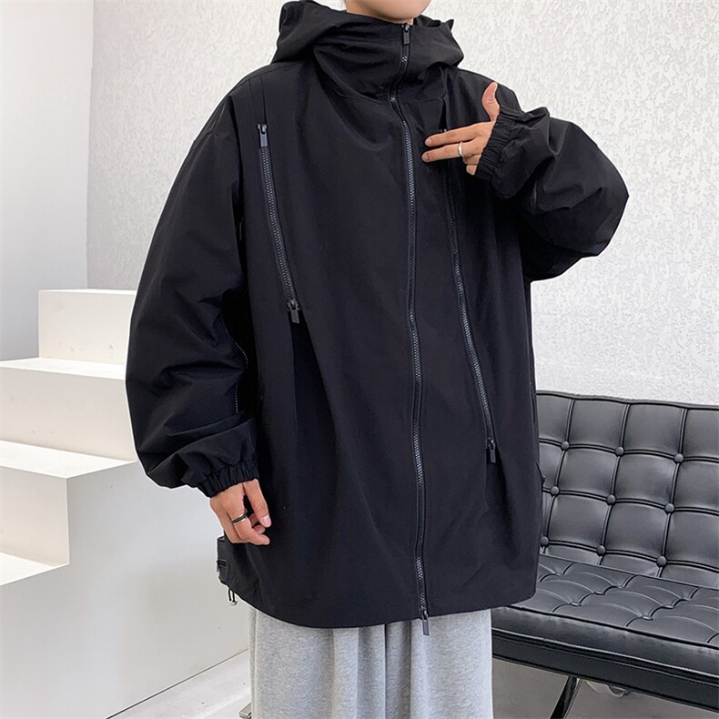 连帽宽松夹克男秋季新款潮流青少年外套男装大码A266-JK9126-P80图片