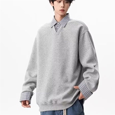 【004】街假两件翻领卫衣衬衫拼接层次感上衣A079-V02-P45，男装衬衫，电商A079