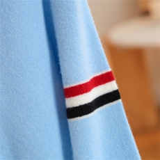 新款必达男孩长袖POLO开衫红蓝条袖羊毛开衫，童装儿童羊毛衫，群鹿羊绒