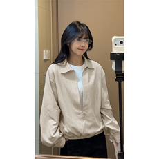 翻领拼接宽松衬衫美式复古假两件条纹衬衫HY921TP48控88，男装衬衫，电商A102B