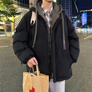 冬季假两件冬季外套韩版连帽加厚棉服运动休闲外套MY5062 P-70图片