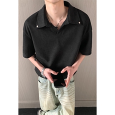 2026夏季新款港风内景大码翻领短袖POLO衫M-5XHT26209-特P20，男装T恤，电商A022