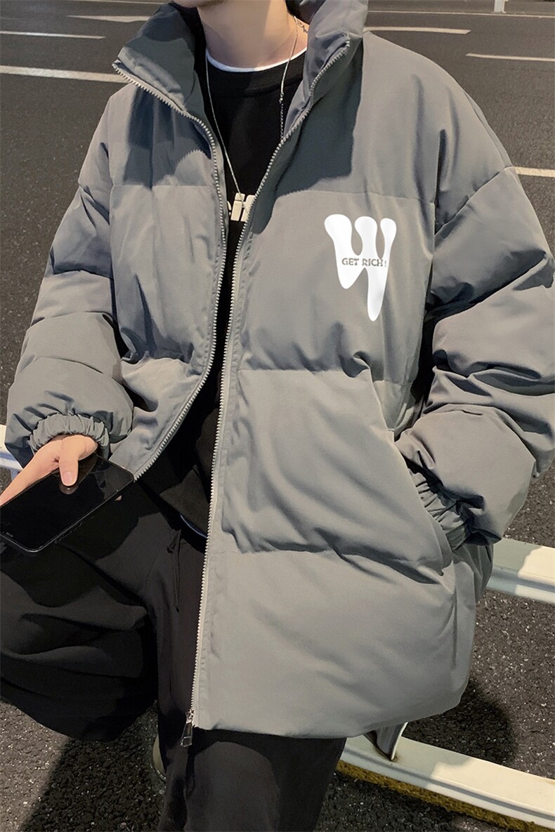 港风秋冬新款保暖立领宽松棉服外套男MY62048P95控118,男装棉衣,电商A268A