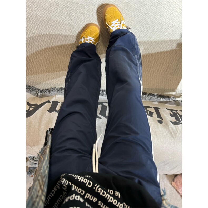 【有货】三条杠条纹织带裤子夏季直筒宽松速干运动裤K22LL-特P40,女装休闲裤,星座1007（原301D）