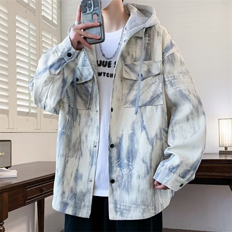 春秋季青少年外套男孩初高中学生扎染夹克帅气大童男装上衣,男装夹克,星座1210-1