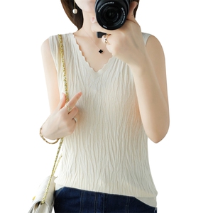 新款100%纯棉吊带背心女内搭针织打底女夏季外穿显瘦无袖棉麻t恤图片