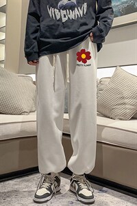 华夫格运动裤男大码抽绳休闲裤卫裤 HK78257-P35 加绒款P45图片