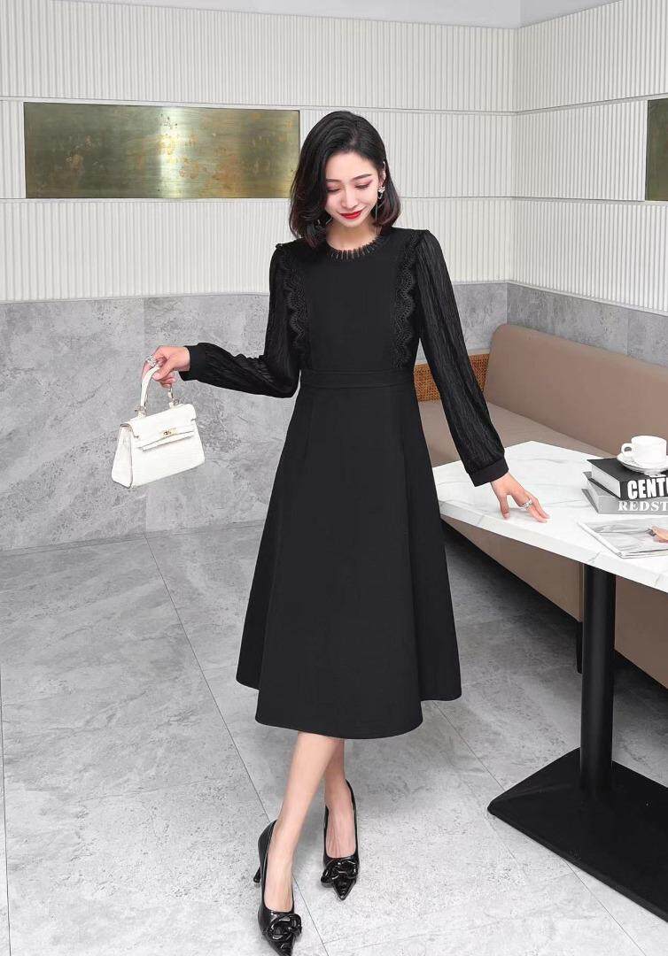 秋季花边连衣裙，两色、四个尺码，女装连衣裙，依柏璐(1F)