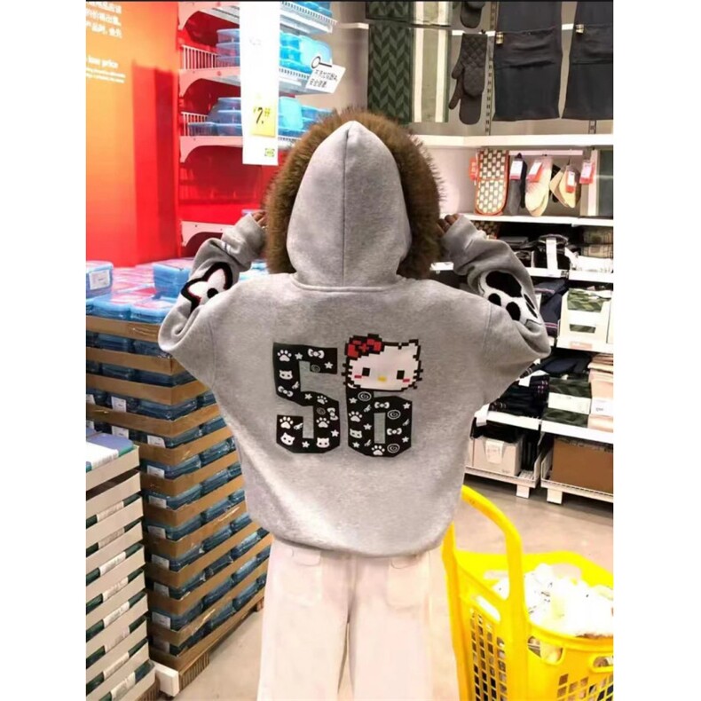 5713-P65原版内抽毛领可拆卸刺绣印花开衫外套薄款/加绒,女装短外套,星座617A-2