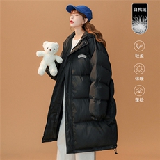 白鸭绒中性22冬季新款字母印花长款保暖连帽羽绒服YR151P285控358，男装羽绒服，A247A