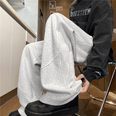 抖音品质美式罗纹拼接设计感宽松直筒卫裤B315-K25340-特p40控78，男装休闲裤，电商B315