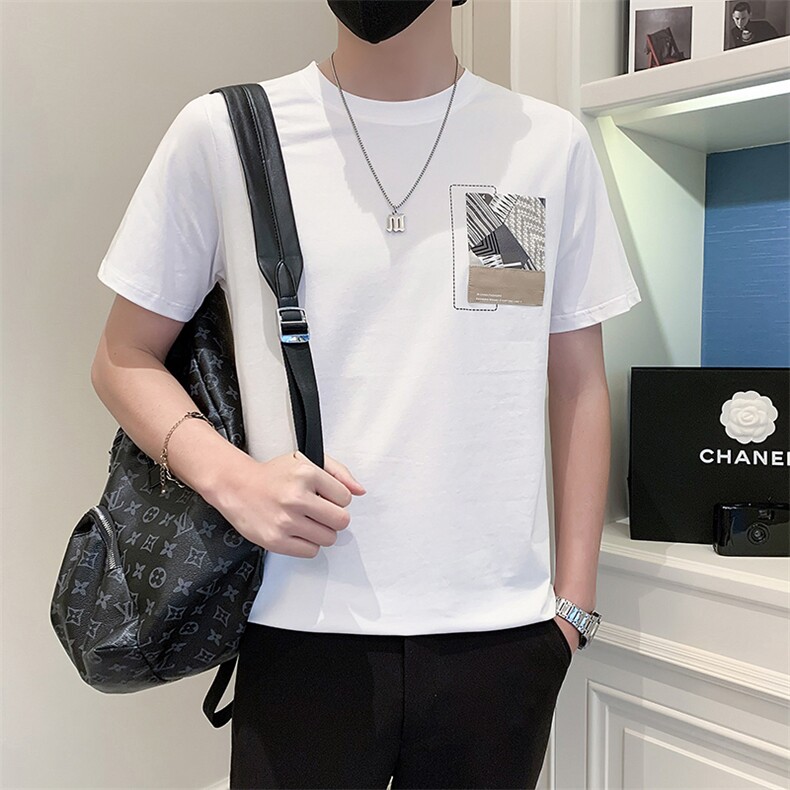 社会小伙2025新款夏季短袖T恤男士潮牌A313-1-5806-P4868元,男装T恤,电商A313-1