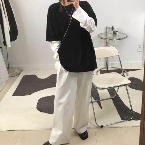 夏季新款灯芯绒磨毛短袖T，女装，Queena PHoebe