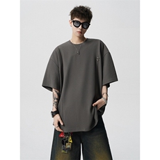 超大码金属标手工设计肌理感短袖T恤8XL-M垂感冰丝半袖DX1220/P38，男装T恤，电商B238