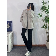 B221美式ins高街小众假破洞修身微喇牛仔裤LK22065-P65控88，男装牛仔裤，电商B221