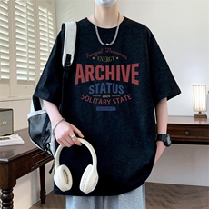 ！2026夏季新款男士潮牌百搭字母印花短袖T恤T2561特P25，男装T恤，电商B220