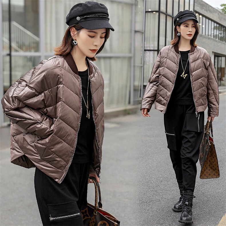 2020冬季新款潮流短款棒球领羽绒服舒适保暖外套,女装羽绒服,深水步