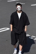 (网图慎用）特批P58无差价假两件老钱风轻薄亚麻两件套装男TZ5355，男装休闲套装，电商A001-1