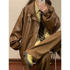 中性鳄鱼纹钢印字母可拆卸八芒星胸针设计夹克男JK77750P85控128，男装夹克，星座227-7