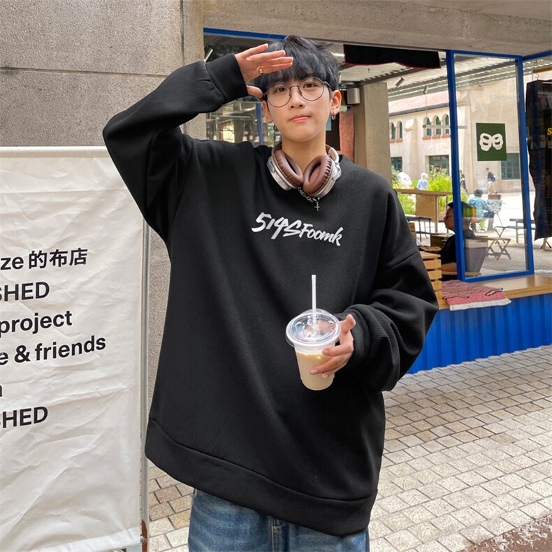 华夫格！华夫格上衣男圆领华夫格卫衣男大码长袖t恤男HY246-特P23图片