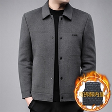 B82315鹅绒内胆可脱卸男士毛呢外套羽绒服商务精品，男装羽绒服，钱塘207-3