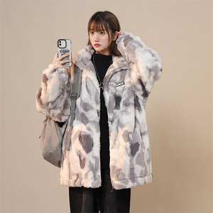 高品质立体层次感750克水墨画羊羔毛加棉加厚棉衣XZ301A Y03 P118图片