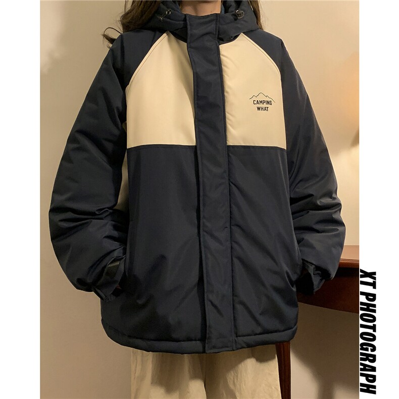 中性2025年冬季港风拼接棉衣美式宽松情侣棉服外套23012M-特P100,女装棉衣/棉服,电商C213(原B265)