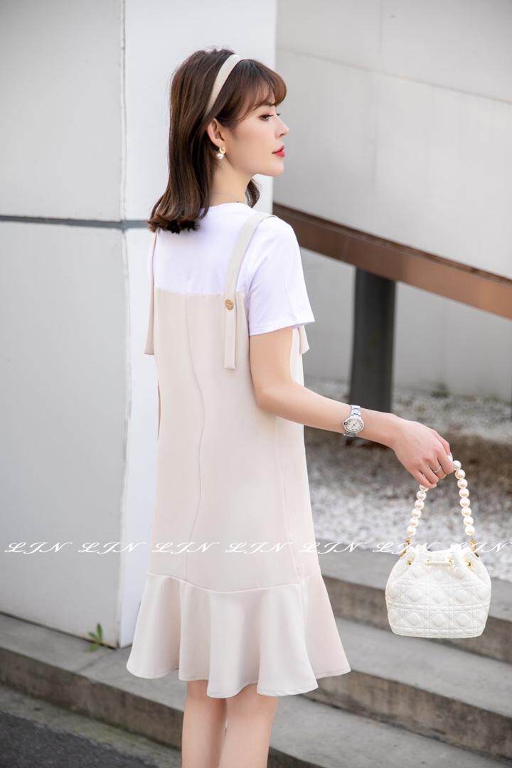 简约大方连衣裙，女装连衣裙，莲佳妮