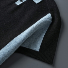 2025年秋季新款百搭男士拼色polo领短袖，男装羊毛衫，牧绒家园高端店