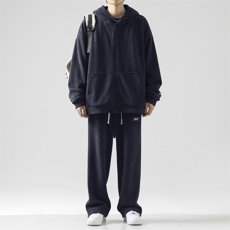 新款重磅条绒三件套显瘦显高简约抗皱垂感SJT861-特批176,男装休闲套装,星座718