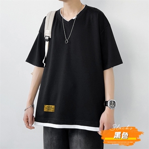 夏季短袖港风白墙休闲宽松潮牌百搭短袖T恤男TC3138RK01-P30控50图片