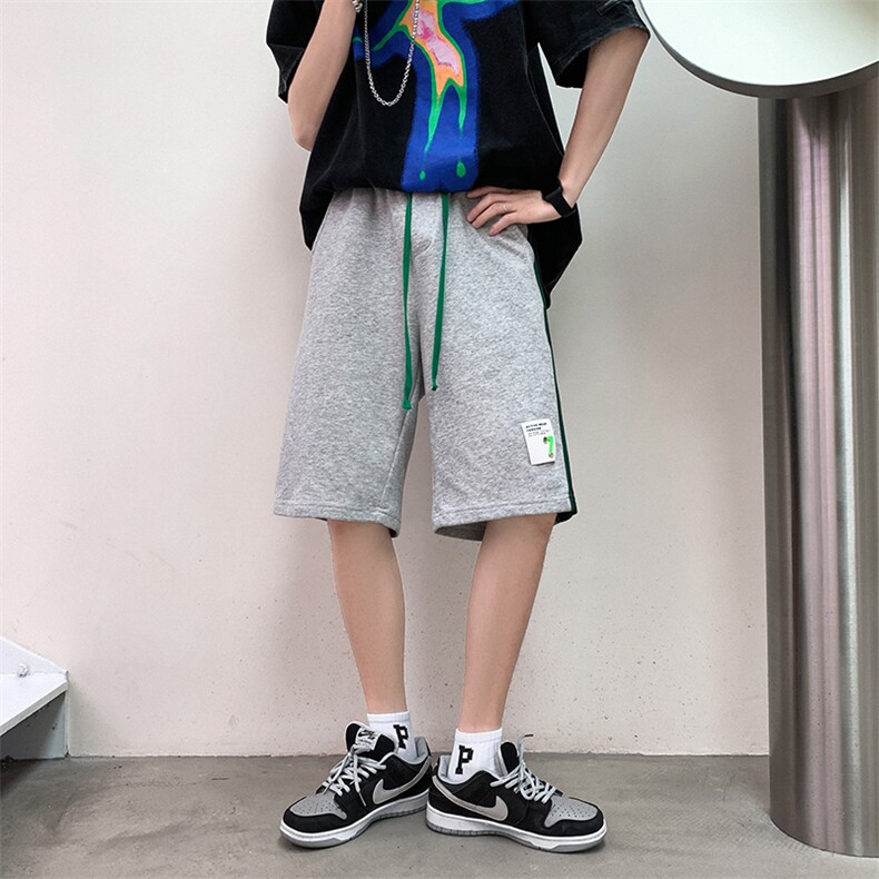 K3601-P35夏季宽松中性休闲五分卫裤三条杠情侣直筒运动短裤控48,男装牛仔裤,电商A009A（原A058A）