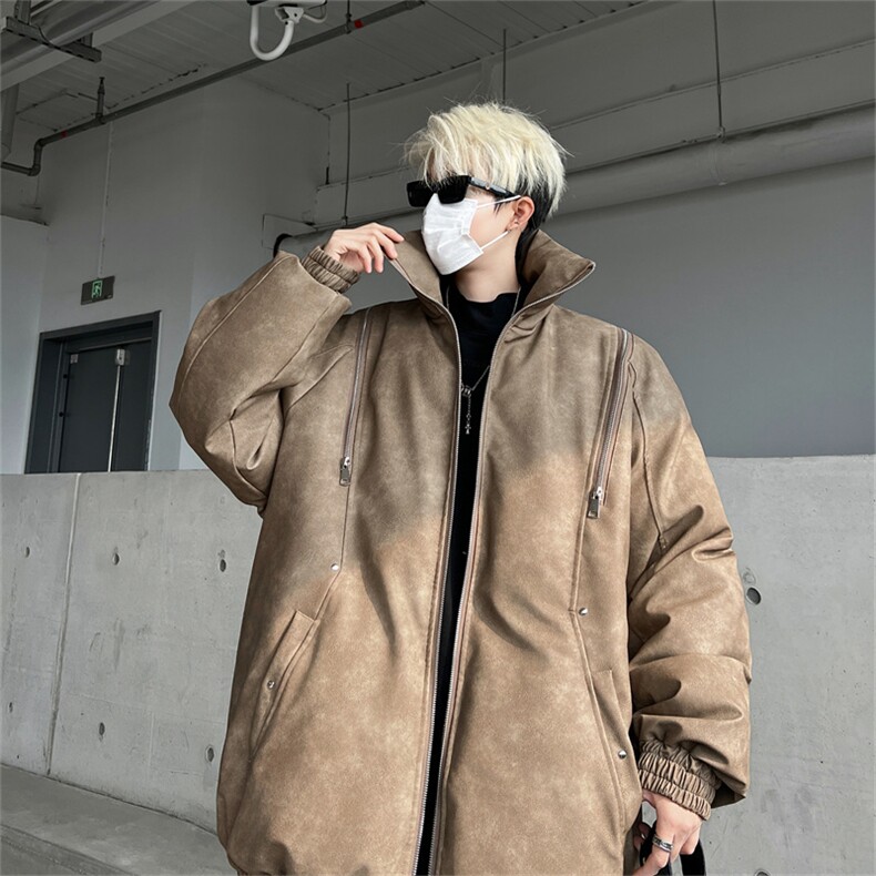 皮棉服冬季宽松港风棉衣立领冬装棉袄外套男MY2413-特100控168,男装棉衣,电商B370