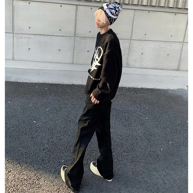 网图现货抖音得物品质黑色弹力修身直筒牛仔裤量大价格还可谈,男装牛仔裤,星座310A-4