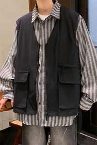 8XL-M 特大码衬衫男假两件拼接衬衫新中式坎肩马甲外穿CS508TP68图片