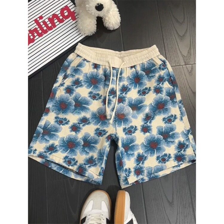 海岛风小花短裤男夏季度假夏威夷沙滩裤子宽松休闲五分裤K711,男装牛仔裤,星座1116A（原606A-3）