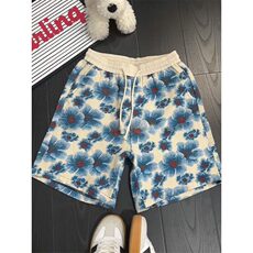 海岛风小花短裤男夏季度假夏威夷沙滩裤子宽松休闲五分裤K711，男装牛仔裤，星座1116A（原606A-3）