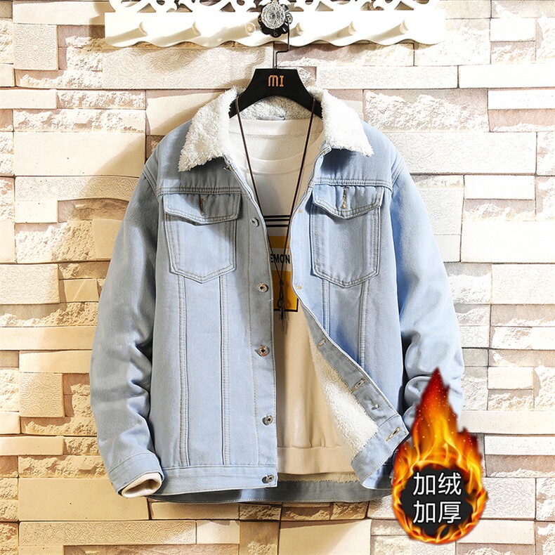 JK617J-p68控108M-5XL现货羊羔绒加绒牛仔外套男绣花夹克CITYBOY，男装工装外套，星座103A