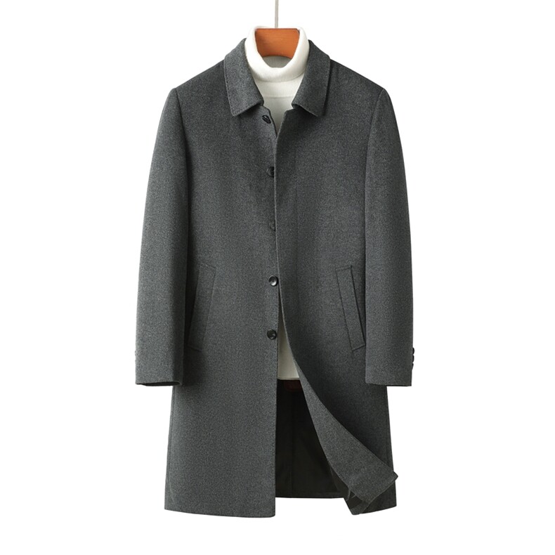 HYD8832秋冬2026年男士新款双面呢脱卸羽绒大衣羊毛外套呢子外套，男装毛呢大衣，电商B360