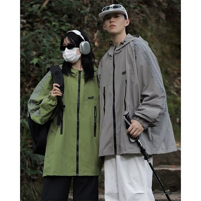 日系机能冲锋衣男新款春秋季户外休闲外套潮牌宽松防风夹克图片