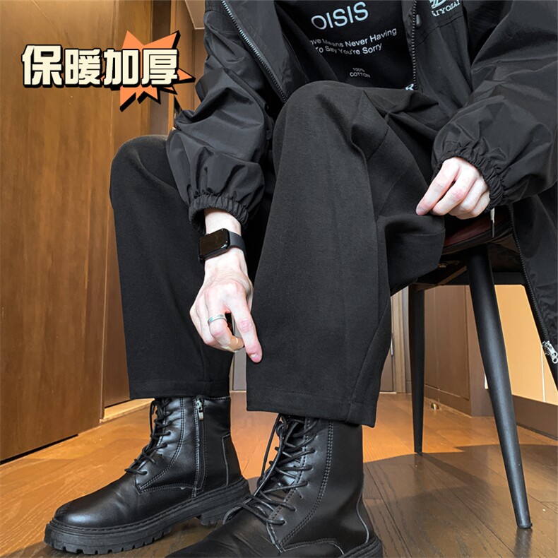 冬季新款加厚抗起球呢料哈伦裤宽松大码休闲萝卜裤小脚男872-P65,男装休闲裤,电商C305A