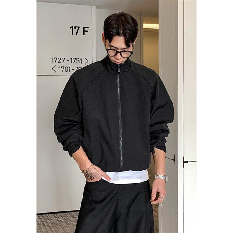 高品质春装新款老钱风美式高街解构立领棒球服飞行夹克休闲外套潮,男装夹克,电商A486-1