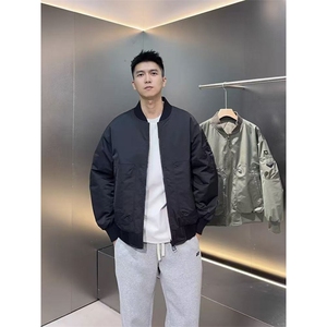 潮牌时尚飞行员夹克男士休闲外套新款秋冬款加棉厚款男士棉衣棉服图片