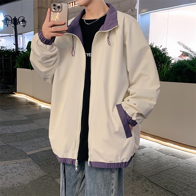 秋季新款宽松两面穿夹克男撞色立领上衣外套DSA157B-JK7907-特P70图片